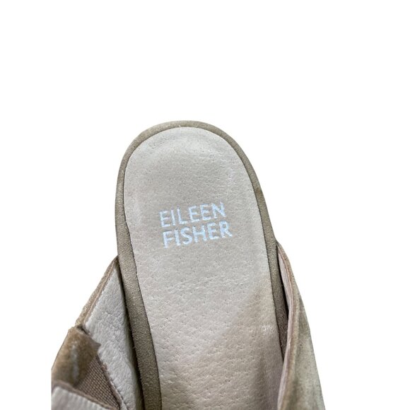 Eileen Fisher Womens Tan Suede Block Mules Shoes Size 5 SKU 8843 - Picture 9 of 14
